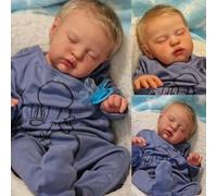 RXDOLL Bambole realistiche Reborn con corpo in panno morbido 48,9 cm Reborn Babies Bambola realistica che sembra la vita reale neonato che dorme bambole con capelli radicati per bambini dai 3 anni in