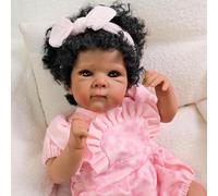 RXDOLL Bambole realistiche Reborn in silicone Full Body afroamericano 45,7 cm nero marrone pelle ragazza fatta a mano che sembra vita reale come neonato Bebe giocattolo regali per bambini 3+