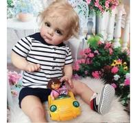 RXDOLL Bambole realistiche Reborn Toddler Occhi Blu 24 Pollici Bambole Reborn Baby Bambole Che Sembrano Panno Vero Corpo Pesato Bambola Del Bambino Realistico Silicone Neonati Ragazze