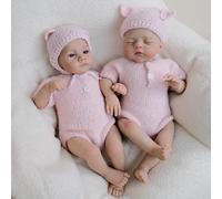 RXDOLL Bambole realistiche Reborn Twins Girls 45,7 cm realistica bambola neonato in panno morbido corpo ponderato bambole che sembrano veri gemelli in silicone bambola per bambini dai 3 anni in su