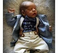 RXDOLL Bambole reborn afroamericane Black Boy 45,7 cm che dorme realistica bambola neonato in panno morbido corpo vita reale bambole bambino regali di compleanno di Natale per bambini dai 3 anni in su
