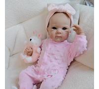 RXDOLL Bambole Reborn Baby in silicone Full Body Girl Open Eyes 45,7 cm realistiche anatomicamente corrette bambole che sembrano vita reale neonati bambola con giocattoli per l'alimentazione