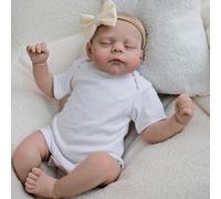 RXDOLL Bambole Reborn Bambola realistica in panno morbido corpo 45,7 cm dorme ponderata fatta a mano dall'aspetto reale Bebe bambola giocattolo con accessori per bambini dai 3 anni in su regali