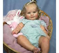 RXDOLL Bambole Reborn Bambole Sorridenti Ragazza 20 Pollici Vita Reale Bambole Realistiche Reborn Bambino Neonato Morbido Panno Pesato Corpo Delle Ragazze Giocattoli Regali per Bambini Età 3+