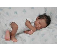 RXDOLL Bambole Reborn Black Baby Girl 45,7 cm African American Realistic Baby Dolls Che Sembrano Reale Realistico Neonati Neonati Biracial Silicone Bambola Bambola Morbida Pelle Marrone
