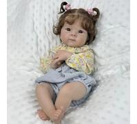 RXDOLL Bambole Reborn da 45,7 cm in silicone a corpo intero in morbido vinile ragazza realistica bambola neonata occhi marroni bambole realistiche che sembrano bambole a grandezza naturale per ragazze