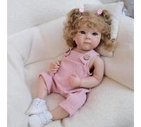 RXDOLL Bambole Reborn in silicone a corpo intero Bettie 45,7 cm realistica bambola neonata anatomicamente corretta bambola lavabile con capelli ricci castani con radici