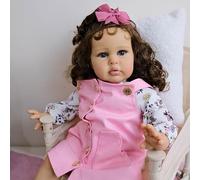 RXDOLL Bambole Reborn realistiche con corpo in panno morbido 61 cm Reborn Toddler Girl che sembrano realistiche fatte a mano bambola giocattolo realistica con accessori per l'alimentazione per bambini