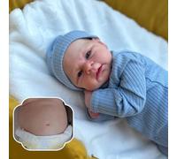 RXDOLL Bambole Reborn Silicone Morbido Corpo Intero Maschio 45CM Bebe Reborn in Silicone Tutto il Corpo Bambole Reborns Realistiche Che Sembrano Vere Con Ciuccio