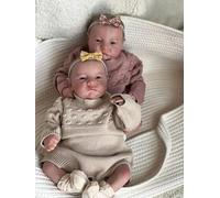 RXDOLL Bambole Reborn Twins 48,9 cm realistica neonato vita reale baby doll ragazzo ragazza morbido tessuto vinile corpo fatto a mano realistica bambole bambino bambola con vestiti e giocattolo regalo