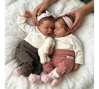 RXDOLL Bambole Reborn Twins Silicone Full Body Vinile 45,7 cm Real Looking Neonato Bambole Ragazzo e Ragazza Bambole realistiche che sembrano veri regali di Natale per bambini