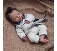 RXDOLL Bambole rinate addormentate in silicone, corpo completo, 45,7 cm, realistiche bambole neonate che sembrano vere bambole rinate in silicone pieno con capelli radicati con giocattoli per