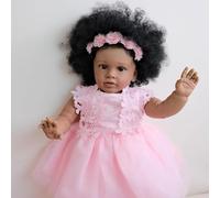 RXDOLL Bambole rinate afroamericane della ragazza nera 26 pollici di grandi dimensioni realistiche bambole rinate che sembrano veri bambini del silicone del bambino bambola biracial per le ragazze 3+