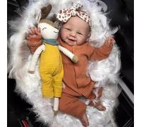 RXDOLL Realistico Reborn Baby Dolls Silicone Full Body 19 Pollice Neonato Vita Reale Bambola Del Bambino Che Sembra Reale Carino Sorridente Ragazza Vinile Reborn Bambini Giocattolo Impermeabile Regali