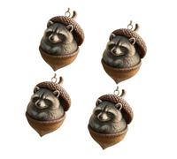 Rxgiasup 4 pezzi pigne acriliche da appendere a forma di animale per albero di Natale, finestre, interni auto e feste di festa, ciondoli in acrilico per la creazione di gioielli