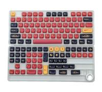 RXJMKCZ Compatibile con i copritasti PBT KBDiy GMK Red Samurai KOA 130 | Profilo KOA con sublimazione su cinque lati. Adatto agli interruttori MX. Set completo di 130 tasti.(GMK Red Samurai-EN)