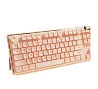 RXJMKCZ Compatibile for EWEADN V3 Tastiera a membrana wireless BT 104 tasti Full Size Retroilluminato Silenzioso for PC desktop da gioco for ufficio(Pink)