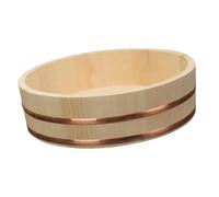 RXJMKCZ Contenitore for ciotola di riso for sushi in legno, vasca for mescolare il riso riutilizzabile for la cucina domestica, bibimbap coreano e servizio di piatti caldi(27x7.5cm)