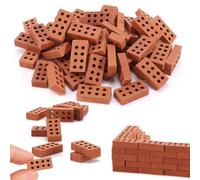 RXKFIGX 100 Pezzi Mattoni in Miniatura, Mini Modello di Mattoni Rossa, 1:16 Mini Mattoni di Costruzione per Micro Paesaggio, Fai da Te Casa delle Bambole