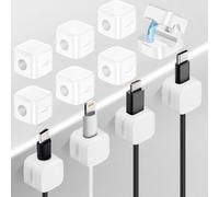RXKFIGX 12 Pezzi Clip Cavi Scrivania, Magnetico con Autoadesivo Clip Cavo, Magnetico Cavo Clips, Organizzatore di Cavi, per Scrivania, Comodino, Cavi di Ricarica, Hdmi, Usb, Cavo Audio