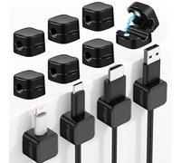 RXKFIGX 12 Pezzi Clip Cavi Scrivania, Magnetico con Autoadesivo Clip Cavo, Magnetico Cavo Clips, Organizzatore di Cavi, per Scrivania, Comodino, Cavi di Ricarica, Hdmi, Usb, Cavo Audio