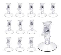 RXKFIGX 12 Pezzi Porta Clip con Gancio a Ventosa Ventosa con Clip Clip per Ventosa in Plastica in PVC Gancio Porta Clip a Ventosa per Bagno Ufficio Cucina Supermercato Negozio Acquario