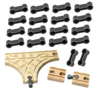 RXKFIGX 20 Pezzi Connettori Per Binari,Compatibili Con Brio Duplo,Accessori Per Binari In Legno,Accessori per Ampliare i Binari del Trenino(Grigio)