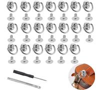 RXKFIGX 20 Pezzi Rivetto Dorato Con Anello Rivetto Rivetti In Ottone Artigianali in Pelle Fai-Da-Te Rivetti con Bottoni in Metallo Rivetti in Ottone Set di Chiodi a D Chicago