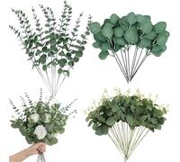 RXKFIGX 30 Pcs Eucalipto Artificiale, Foglie Piante Finte Eucalipto Artificiali, Rami Finti Eucalipto Decorative per Balcone Matrimoni Casa Festa Decorazione Composizione Floreale