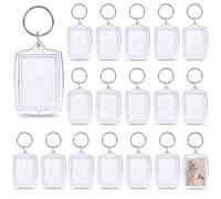 RXKFIGX 30 Pcs Portachiavi Foto Acrilico a Scatto Vuoto Rettangolare in Plastica per Fai Da Te Regalo Di Valentine Matrimoni Compleanno Feste Mamma