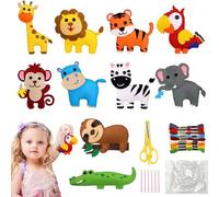 RXKFIGX Animali Kit di Cucito Creativo,Kit da Cucito per Bambini,Feltro Fai da Te per Principianti,Arti e Mestieri,per Bambini Educativi e Principianti lavoretti creativi per Ragazze 10pcs