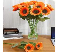 RXKFIGX Girasole Falso di Seta 8 Pezzi Girasoli Artificiali Girasoli Artificiali a Stelo Singolo Girasoli di Seta Gialli Girasoli Fiori Artificiali per La Casa E Il Giardino Decorazione per Feste