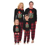 RXLLDOLY Pigiama Natalizio per Famiglia, Pigiama Natale Scozzesi Stampato Set, Pigiami Natalizi per Tutta la Famiglia, Abiti da Notte per Uomo, Donna, Bambino(Natale-07,Donna,L)