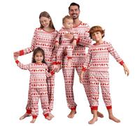 RXLLDOLY Pigiama Natalizio per Famiglia, Pigiama Natale Scozzesi Stampato Set, Pigiami Natalizi per Tutta la Famiglia, Abiti da Notte per Uomo, Donna, Bambino(Natale-29,Donna,3XL)