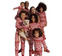 RXLLDOLY Pigiama Natalizio per Famiglia, Pigiama Natale Scozzesi Stampato Set, Pigiami Natalizi per Tutta la Famiglia, Abiti da Notte per Uomo, Donna, Bambino(Natale-10,Donna,M)