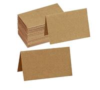 RXMORI 120 Pezzi Segnaposto in Carta Kraft, Segnaposto per Tavolo Vuoto Vintage, Nome Numero e Segnaposto per Tavolo di Nozze Rustico, Carte per Tenda da Tavolo per la Decorazione della(Marrone)