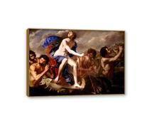 RXNHGJDS artemisia gentileschi quadri moderni soggiorno su tela Il trionfo di Galatea poster dipinti famosi riproduzione su tela Decorazioni Casa42x30cm(17x12in) Cornice in teak