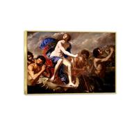 RXNHGJDS artemisia gentileschi quadri moderni soggiorno su tela Il trionfo di Galatea poster dipinti famosi riproduzione su tela Decorazioni Casa42x30cm(17x12in) Cornice dorata