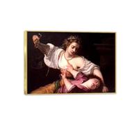 RXNHGJDS artemisia gentileschi quadri moderni soggiorno su tela Medea poster dipinti famosi riproduzione su tela Decorazioni Casa70x50cm(28x20in) Cornice dorata