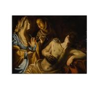 RXNHGJDS artemisia gentileschi quadri moderni soggiorno su tela Saint Sebastian Tended da Saint Irene poster dipinti famosi riproduzione su tela Decorazioni Casa40x30cm(16x12in) Senza cornice