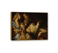 RXNHGJDS artemisia gentileschi quadri moderni soggiorno su tela Saint Sebastian Tended da Saint Irene poster dipinti famosi riproduzione su tela Decorazioni Casa90x70cm(36x28in) Cornice in teak