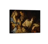 RXNHGJDS artemisia gentileschi quadri moderni soggiorno su tela Saint Sebastian Tended da Saint Irene poster dipinti famosi riproduzione su tela Decorazioni Casa40x30cm(16x12in) Cornice nera
