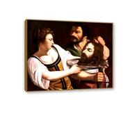 RXNHGJDS artemisia gentileschi quadri moderni soggiorno su tela Salome con il capo di San Giovanni poster dipinti famosi riproduzione su tela Decorazioni Casa90x70cm(36x28in) Cornice in teak