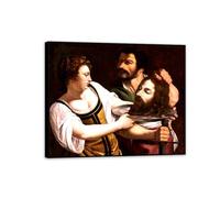 RXNHGJDS artemisia gentileschi quadri moderni soggiorno su tela Salome con il capo di San Giovanni poster dipinti famosi riproduzione su tela Decorazioni Casa50x40cm(20x16in) Cornice nera