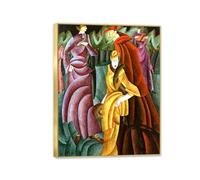 RXNHGJDS cornice dorata Riproduzione Quadri Famosi su Tela,Lyonel Feininger,Quadro Espressionismo Astratto,Gesuiti III,Poster e Stampe Decorative Per Salotto90x70cm(36x28in)