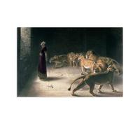 RXNHGJDS Daniele nella fossa dei leoni Quadro su Tela con Briton Riviere Famosa arte da parete gi Stampa su tela Opera d'arte moderna per soggiorno30x20cm(12x8in) poster