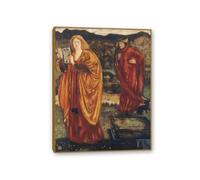 RXNHGJDS Edward Burne-Jones Dipinto su Tela Merlino e Nimue Repliche Stampe Riproduzione Quadri Famosi su Tela Quadri Moderni Soggiorno Camera da Letto E Bagno50x40cm(20x16in) Cornice dorata