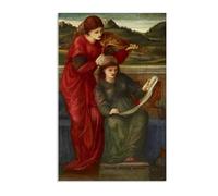 RXNHGJDS Edward Burne-Jones Dipinto su Tela Musica Repliche Stampe Riproduzione Quadri Famosi su Tela Quadri Moderni Soggiorno Camera da Letto E Bagno30x50cm(12x20in) Frameless