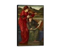 RXNHGJDS Edward Burne-Jones Dipinto su Tela Musica Repliche Stampe Riproduzione Quadri Famosi su Tela Quadri Moderni Soggiorno Camera da Letto E Bagno70x110cm(28x43in) Cornice nera