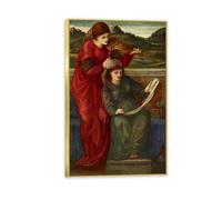 RXNHGJDS Edward Burne-Jones Dipinto su Tela Musica Repliche Stampe Riproduzione Quadri Famosi su Tela Quadri Moderni Soggiorno Camera da Letto E Bagno50x80cm(20x31in) Cornice dorata